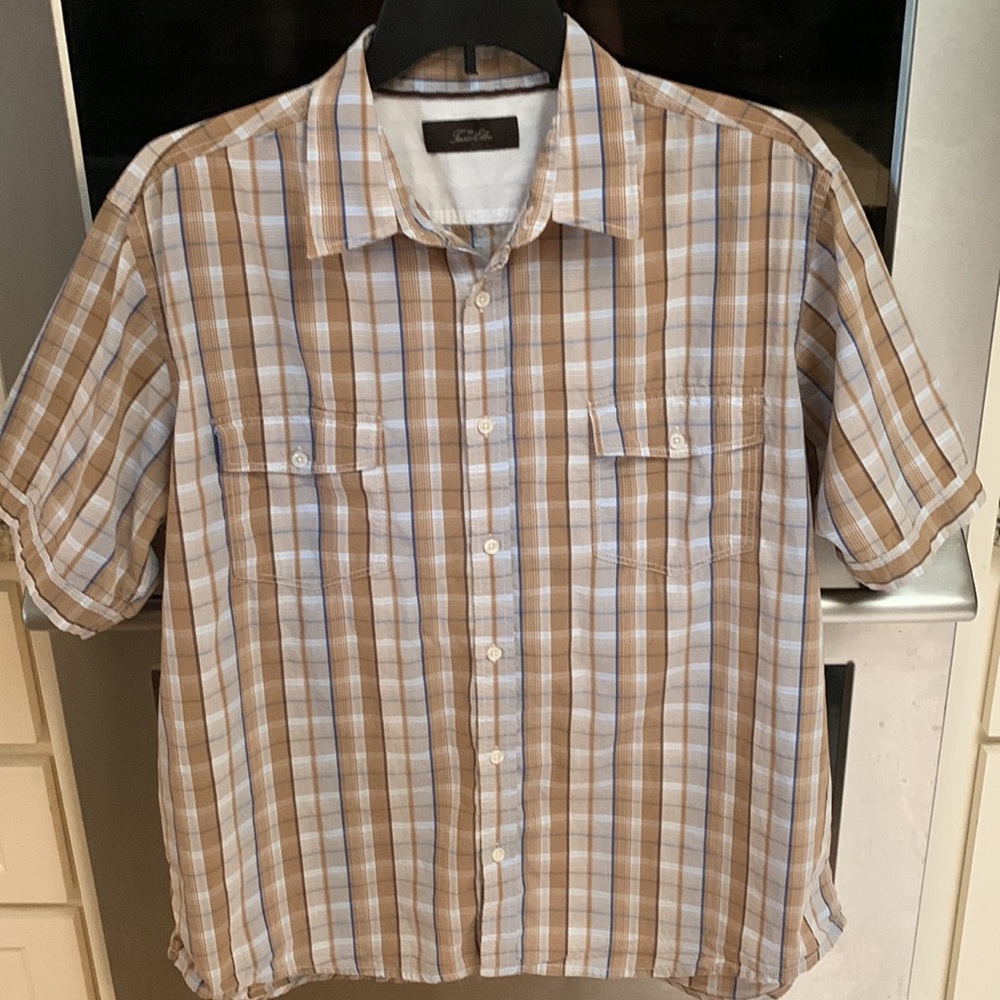 Tasso Ella size 2XL soft cotton button up shirt. See photos details/measurements
